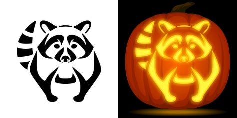 Free Raccoon Pumpkin Stencil Racoon Pumpkin Carving, Raccoon Stencil, Raccoon Pumpkin Carving, Raccoon Pumpkin, Pumpkin Carving Stencils Templates, Pumpkin Carving Stencil, Printable Pumpkin Stencils, Halloween Pumpkin Stencils, Disney Pumpkin Carving