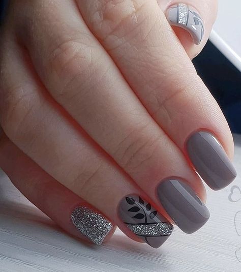 Gel Manicure Colors, Grey Nail Art, Grey Nail, Grey Nail Designs, Manicure Colors, Work Nails, Best Nail Art Designs, Trendy Nail Art, Beautiful Nail Art