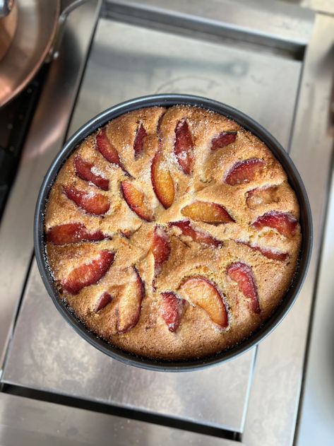 Gluten Free & Dairy Free Plum Strawberry Cake Gluten Dairy Free, Plum Cake, Coconut Butter, Stone Fruit, Seasonal Recipes, Fall Baking, Strawberry Cake, Fruit Flavored, Gluten Free Dairy Free