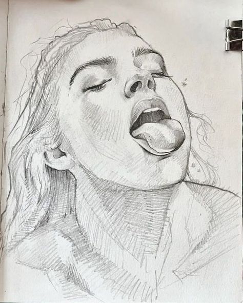 Tongue Sketch Pencil Drawings, Hot Pencil Drawings, Nude Drawing References Female Pose, Women Drawing Body Sketches, Sexuality Tattoo, Romantic Sketches, Body Image Art, Female Art Painting, Arte Sketchbook