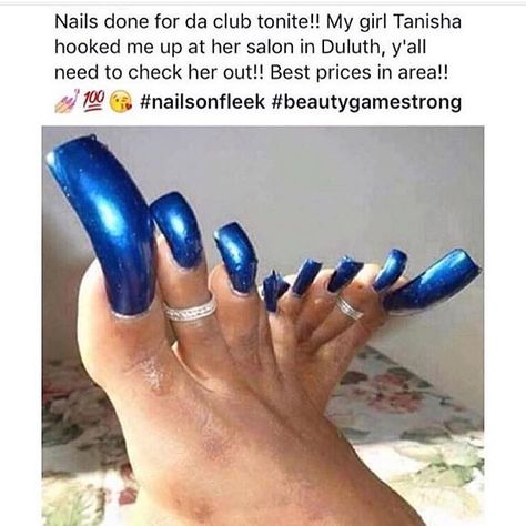 “For fucks sake Tanisha!😩” Powder Blue Nails, Purple Toe Nails, Purple Toes, Nail Art Noel, Long Toenails, Ten Nails, Natural Nail Art, Acrylic Toes, Blue Acrylic Nails