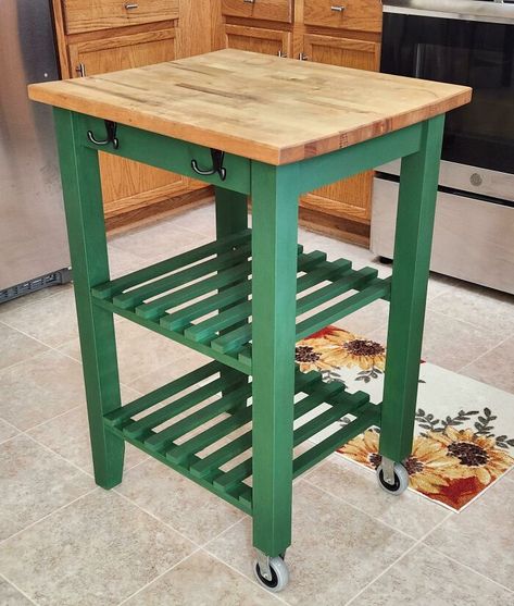 Ikea Butcher Block Island, Small Butcher Block Island, Homemade Kitchen Island, Kitchen Workbench, Butcher Block Cart, Butcher Block Kitchen Cart, Small Kitchen Cart, Diy Kitchen Cart, Ikea Butcher Block