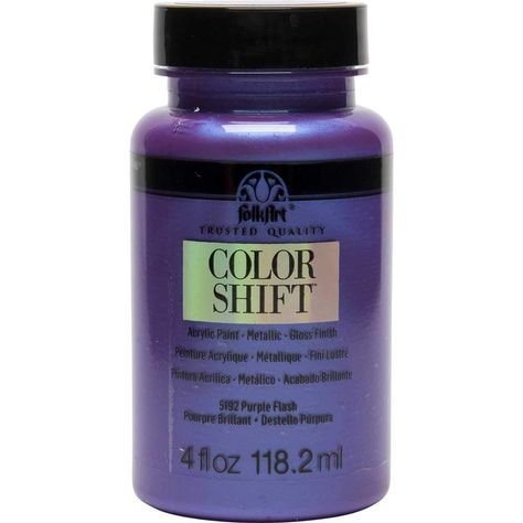 PRICES MAY VARY. CONVENIENT SIZE - This unique metallic acrylic paint line includes a variety of shimmering craft paints that shift in changing light and come in a 4 oz bottle METALLIC FINISH - FolkArt Color Shift dries to a metallic, glossy finish with an eye-catching appearance USE ON A VARIETY OF SURFACES - Use this acrylic paint on a variety of surfaces including wood, canvas, terra cotta, metal, and so many indoor and outdoor projects EASY CLEAN UP - Clean up is easy with this acrylic paint Professional Art Supplies, Purple Flash, Metallic Luster, Paint Line, Acrylic Paint Set, Professional Art, Stencil Painting, Paint Cans, Outdoor Projects