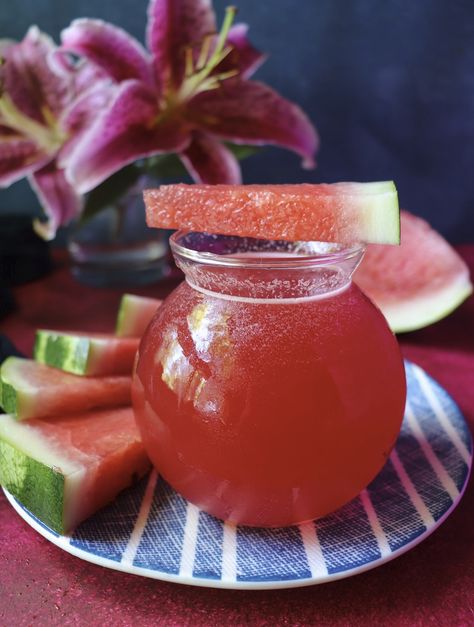 Watermelon Syrup (Cold Process Method - No Cooking Involved) Mint Syrup Recipe, Watermelon Syrup, No Cook, Watermelon Mint, Strawberry Juice, Watermelon Recipes, No Cooking, Syrup Recipe, Drink Recipe