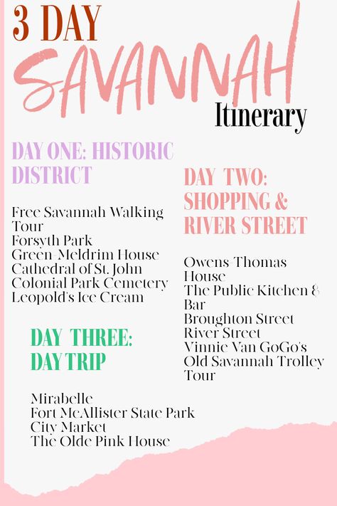 Prepare to be charmed by Savannah GA with my 3 Day Savannah Itinerary. If you’re headed to this southern American city soon, read on for the best things to do, see, eat, and drink in Savannah GA. In this post I’ll share exactly how I spent three days in Savannah GA. There are so many amazing Savannah attractions, sites, historic houses, tours, shopping, and restaurants. We even snuck in a Savannah day trip. This 3 Day itinerary ensures you experience Savannah’s very best. Savannah Ga Things To Do, Savannah Things To Do, Things To Do In Savannah Georgia In December, Places To Visit In Savannah Georgia, What To Wear In Savannah Ga Spring, Savannah Georgia Itinerary, Things To Do In Savannah Georgia, Savannah Georgia Things To Do, Trip To Savannah Georgia