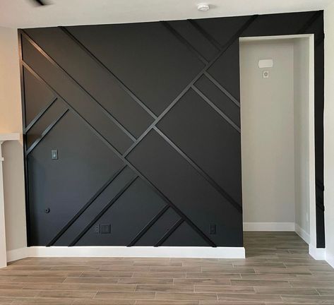 Black Accent Walls, House Wall Design, Accent Wall Designs, Wall Paneling Diy, Katy Texas, Accent Walls In Living Room, Accent Wall Bedroom, Interior Wall Design, Diy Interior