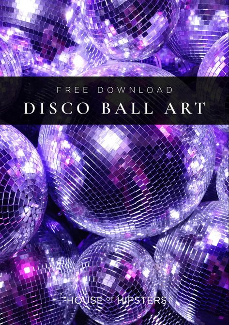 Disco ball art printable for your wall gallery. Disco Interior Design, Disco Interior, Eclectic Modern Decor, Vintage House Interior, Disco Ball Art, Disco Ball Decor, Cozy Neutral Living Room, Hipster Home Decor, Kitchen Window Sill