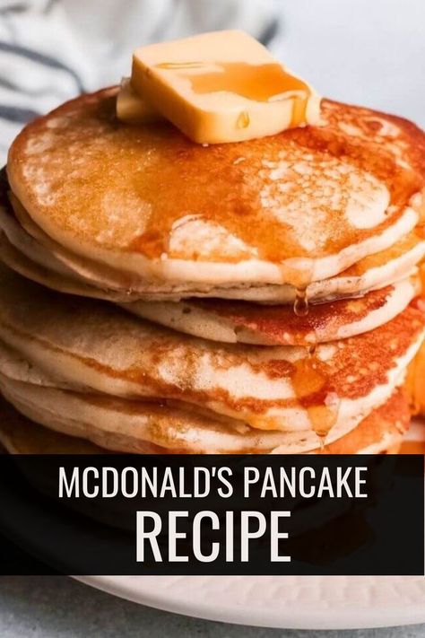 Looking for a delicious breakfast option that tastes just like the real thing? Try our Copycat McDonald's Pancake Recipe! Our fluffy pancakes are made with simple ingredients and are sure to satisfy your cravings. Whip up a batch today and enjoy a taste of nostalgia. Pancake Recipe For A Crowd, Sprite Pancakes, Mcdonald's Pancake Recipe, Hotcakes Recipe, Mcdonalds Pancakes, Old Fashioned Pancake Recipe, Cracker Barrel Pancakes, Crumble Cookie Recipe, Crumble Cookie