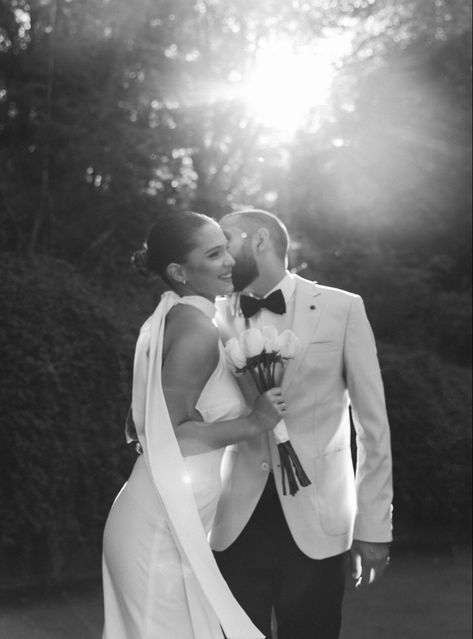 Romantic Sunset Wedding, Wedding Collage, Classic White Dress, Wedding Portrait Poses, Wedding Details Photography, Elegant Couple, Wedding Picture Poses, Romantic Sunset, The Golden Hour