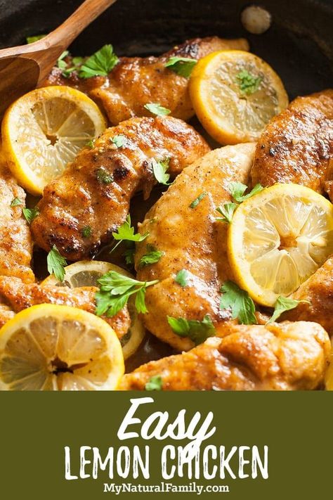 This easy lemon chicken skillet one pot recipe is a quick weeknight dinner that is easy to pull together and everyone will love how tasty and buttery it is. {Paleo, Clean Eating, Gluten-Free} Paleo Lemon Chicken, Easy Lemon Chicken, Slow Cooker Balsamic Chicken, Clean Dinner Recipes, Clean Dinners, Piccata Recipe, Skillet Dinner Recipes, Paleo Chicken Recipes, Chicken Skillet