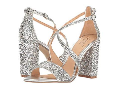 High Heels Silver, Homecoming Shoes, Silver Glitter Heels, Heels Prom, Glitter High Heels, Heels Silver, Jewel Badgley Mischka, Silver High Heels, Prom Heels