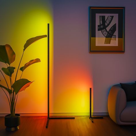 Color Floor Lamp, Bilik Permainan, Corner Floor Lamp, Color Floor, Corner Lamp, Mood Lighting, Liberia, Lamp For Bedroom, Mood Light