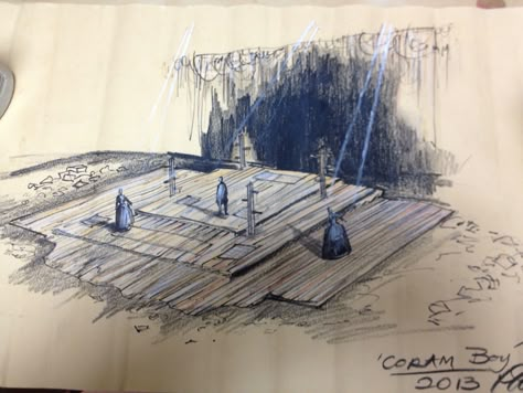 Coram Boy Stage Design Drawing, Stage Design Sketch, Scenography Sketch, Theatre Sketch, Scenic Design Sketch, Scenic Design Theatres, Ideas For Design, Alvin Ailey, Set Design Theatre