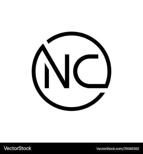 Nc Logo, Logotype Design, Letter Logo Design, Vector Template, Logo Design Template, Initial Letter, Initial Letters, Design Vector, Letter Logo