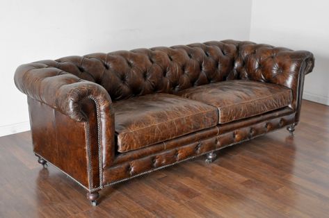 Small David Tufted Leather Sofa Leather Tuffed Couches, Leather Couch Aesthetic, Vintage Leather Couch, Distressed Leather Couch, Rustic Leather Sofa, Tufted Leather Couch, Leather Tufted Sofa, Distressed Leather Sofa, Grey Leather Sectional