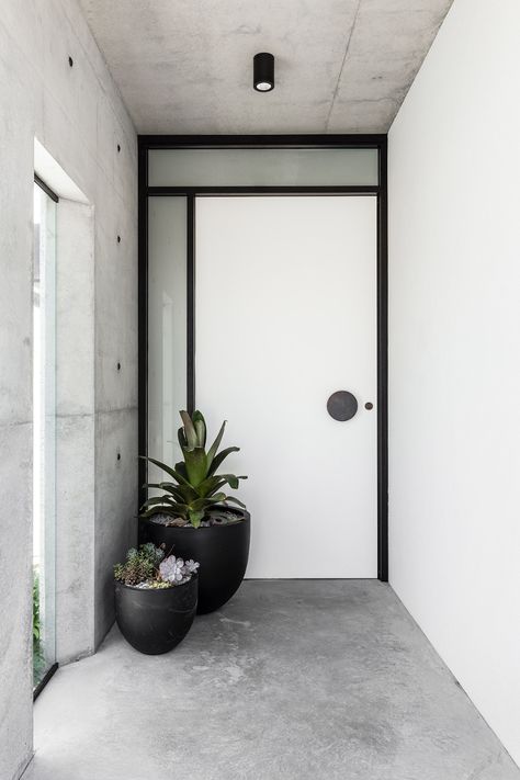 Modern black front door