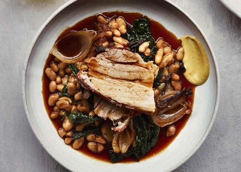 Slow-roasted pork belly with cannellini beans recipe Slow Roasted Pork Belly, Pork Apple, Cannellini Beans Recipes, Roasted Pork Belly, Recipes Pork, Pork Bacon, Cauliflower Cheese, Roasted Pork, Pork Loin Roast