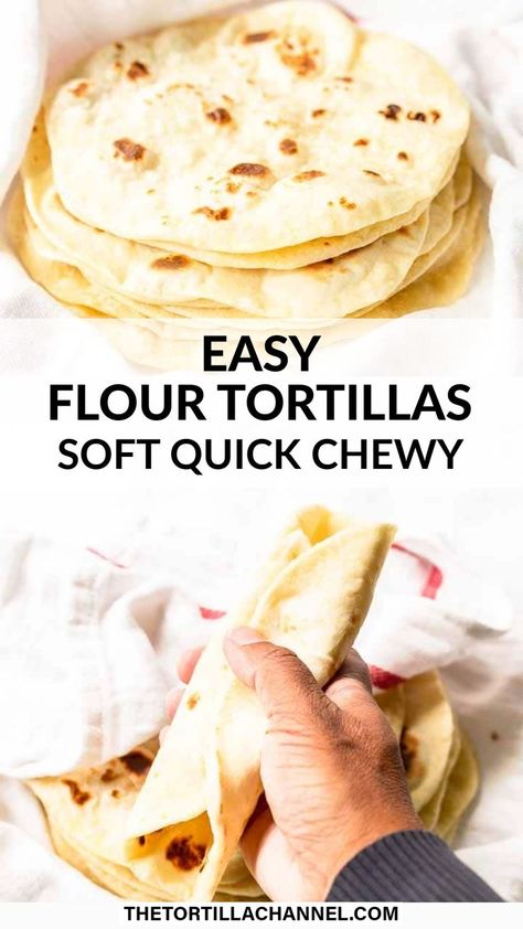 Easy Homemade Flour Tortillas Bread Flour Tortilla Recipe, Quick Flour Tortillas, Floured Tortillas Recipes, Authentic Mexican Tortillas Recipe, Homemade Flour Tortillas With Lard, Homemade Soft Tortillas, Making Flour Tortillas, How To Make Your Own Tortillas, How To Make Flower Tortillas