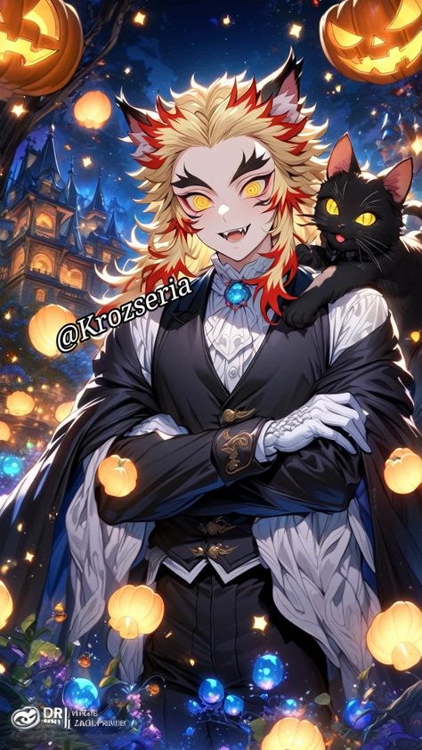 🎃Happy Halloween🎃 🎃💛🔥 Do not repost the Pin 🔥💛🎃 Demon Slayer Halloween, Slayer Wallpaper, Rengoku Kyojuro, Hair Style Korea, Style Korea, Demon Art, Demon Slayer, Happy Halloween, Anime Guys