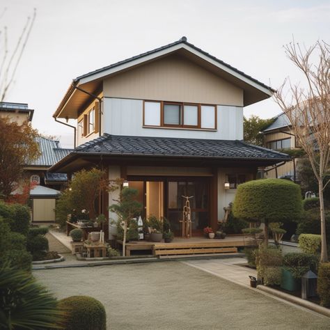 Traditional Japanese homes where timeless design blends perfectly with modernity and steps into a world of serenity. Every aspect reflects a harmoniou... Check more https://cfeer.com/23-japanese-homes-design-blends-perfectly-with-modernity-and-steps-into-a-world-of-serenity/ Japanese One Story House, Two Story House Exterior, Modern Japanese House Exterior, Japanese House Exterior, Modern Japanese House, Japanese Homes, Traditional Japanese Home, Japanese Home Design, Space Story