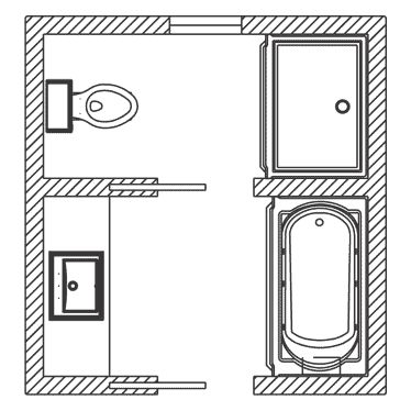 This Posh House: 90 sq. ft. Bathroom 9x9 Bathroom Layout, Bathroom Layout Ideas Floor Plans, Small Bathroom Styles, Bathroom Layout Ideas, Bathroom Layout Plans, Living Room Floor Plans, Closet Planning, Small Floor Plans, Bathroom Design Layout