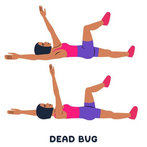 Dead Bug Exercise, Great Ab Workouts, 10 Minute Ab Workout, 10 Minute Abs, Core Strengthening Exercises, Ab Work, Extreme Workouts, My Power, Core Training