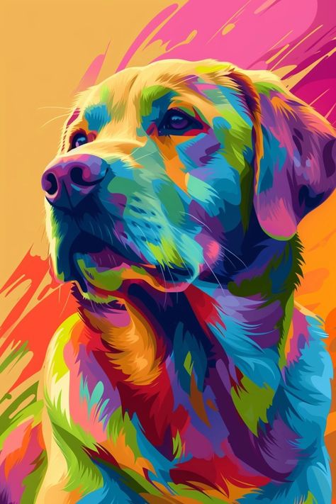 Dog Painting Pop Art, Colorful Dog Art, Portraits Pop Art, Painted Bible, Dog Pop, Dog Pop Art, Pop Art Animals, Quilt Sewing Patterns, Art Quotes Inspirational