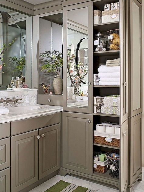 70+ brilliance Bathroom Cabinet Storage Ideas #bathrooms #bathroomdesign #bathroomdecor Diy Bathroom Cabinet, Isn't It Wonderful, Makeover Kamar Mandi, Bathroom Cabinets Diy, Room Vanity Ideas, Organized Person, Bathroom Cabinets Designs, Bad Inspiration, Bathroom Suites