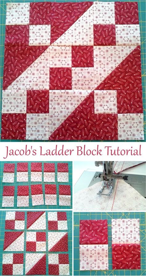 Jacob's Ladder Quilt Block Tutorial Jacob Ladder Quilt Pattern Free, Scrappy Jacobs Ladder Quilt, 9 Patch Quilt Ideas Layout, Jacob’s Ladder Quilt Pattern, Quilt Patterns Using 2 1/2 Inch Squares, Jacob Ladder Quilt Pattern, Simple Block Quilt Pattern, Free Quilt Square Patterns, Two Color Quilt Blocks