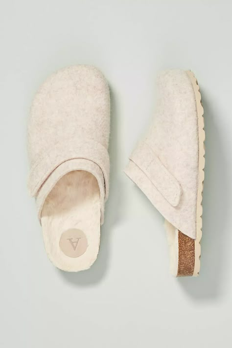 Wool Clogs, Wool Shoes, Anthropologie Uk, Chill Fits, Faux Fur Slippers, Clog Slippers, Wool Slippers, Felted Slippers, Warm Slippers