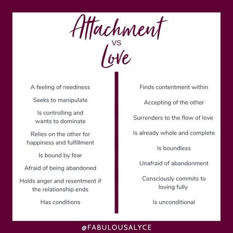 #psychology #attachment #love #mentalwellness #healthylove #therapy Attachment Vs Love, Healthy Attachment, Attachment Quotes, Ego Vs Soul, Good Leadership Skills, Attachment Theory, Relationship Lessons, Mental Health Counseling, Soulmate Quotes