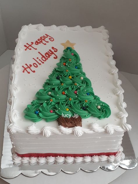 Christmas Cake Designs Rectangle, Square Cake Christmas Designs, Christmas Cake Rectangle, Grinch Sheet Cake, Rectangular Christmas Cake, Rectangle Christmas Cake, Christmas Square Cake, Christmas Sheet Cake Ideas, Christmas Sheet Cakes Decorated