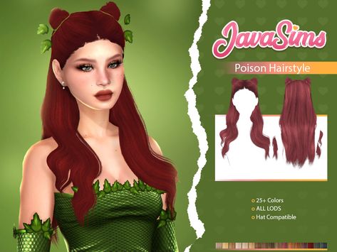 The Sims Resource - Poison (Hairstyle) Poison Ivy Dress, Zombie Christmas, Bratz Doll Outfits, Sims Hair, Bratz Doll, Poison Ivy, Sims 4 Cc, Toddler Hair, Maxis Match