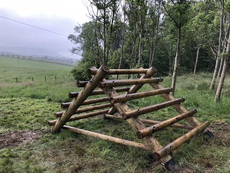 Diy Ropes Course, Natural Obstacle Course, Natural Playground Diy, Low Ropes Course, Nature Playscape, Forest Playground, Natural Playscapes, Natural Play Spaces, High Ropes