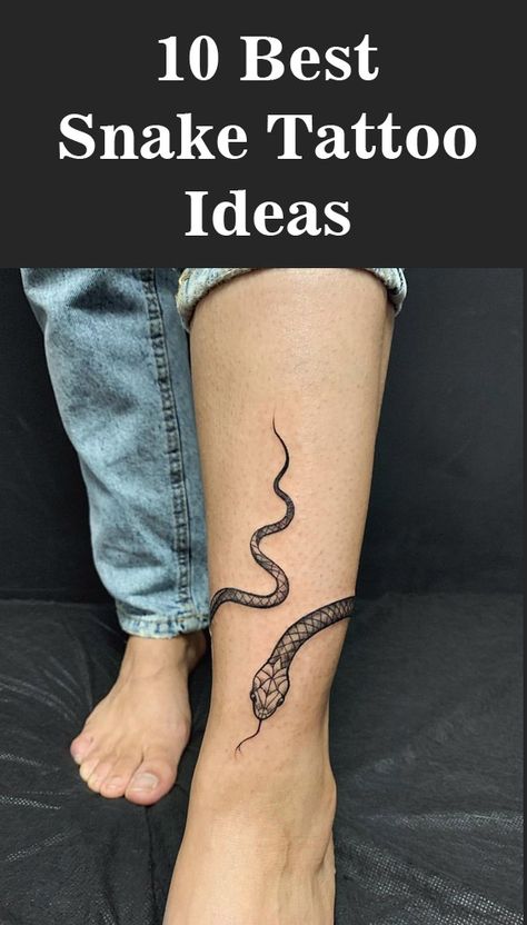 Mexican Snake Tattoo, Ankle Snake Tattoo, Snake Art Tattoo, Tattoo Mujer, Snake Tattoo Ideas, Black Snake Tattoo, Masculine Tattoos, Serpent Tattoo, Snake Tattoo Design