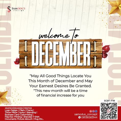 December Flyer Design December Flyer Design, Welcome To September, Welcome To December, New Month Design, Welcome September, Month Design, Month May, Business Card Branding, November 30