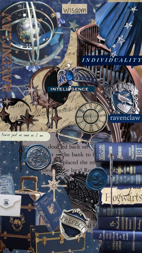 #ravenclaw #ravenclawaesthetic Ravenclaw Diy, Ravenclaw Wallpaper Aesthetic, Raven Claw Aesthetic, Ravenclaw Background, Ravenclaw Fanart, Ravenclaw Moodboard, Ravenclaw Wallpaper, Harry Potter Collage, Ravenclaw Outfit