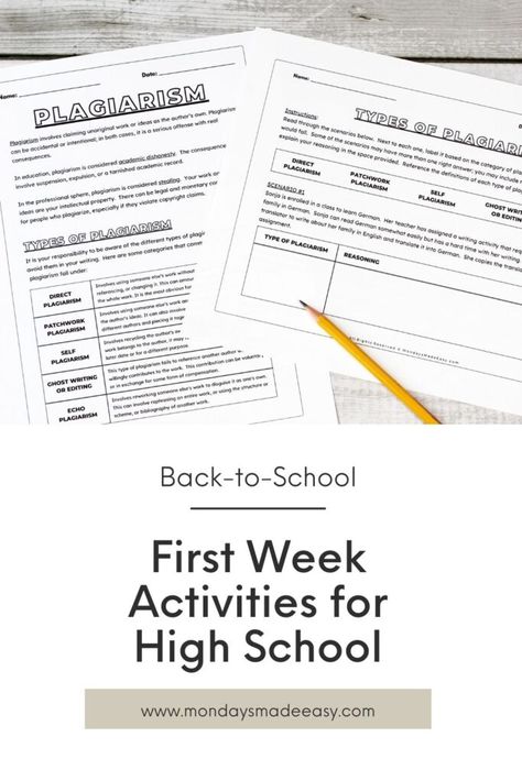 First Day High School, High School First Day, High School Esl, Activities For High School, First Week Of School Activities, Build Classroom Community, Secondary Ela Classroom, School Icebreakers, First Week Activities