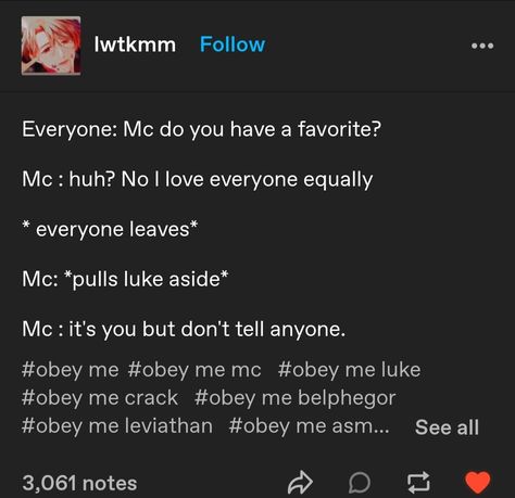 Obey Me Raphael X Mc, Obey Me Luke X Mc, Obey Me Luke, Luke Obey Me!, Obey Art, Obey Me, Shall We Date, Love Everyone, I'm A Simp