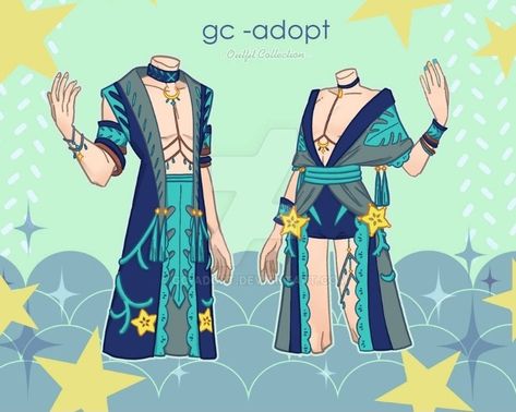 Gc Adopt Outfits, Open Outfits, Outfit Adoptables, Clothing Sketches, Dress Design Drawing, Clothing Design Sketches, Drawing Anime Clothes, Anime Dress, Fashion Design Drawings