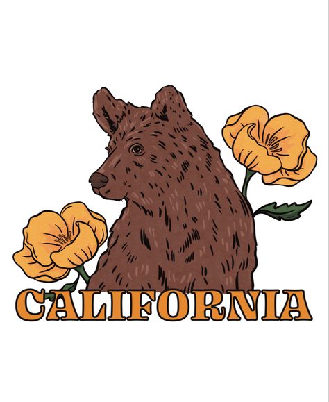 Poppy California, California Drawing, Places Illustration, Procreate Flower, California Illustration, Jesus Christ Lds, Flower Poppy, California Bear, Art Procreate