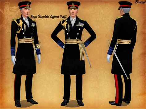 Bruxel - Royal Household officer Prince Suit, Army Dress, Die Sims 4, Royal Clothes, British Uniforms, Sims 4 Dresses, Sims4 Clothes, Lined Jeans, Sims Community