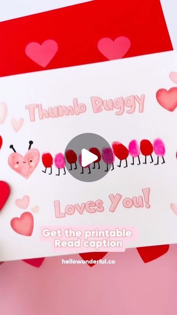 Agnes Hsu on Instagram: "Valentine Thumbprint Art 💗🐛❤️ Thumb Buggy Loves you! Get the printable on my site hellowonderful.co search “thumbprint” 🥰 . . #valentinecrafts #valentinediy #valentineart #kidsart #kidscrafts #kidcraft #artwithkids #creativekids #creativemom #creativemamas #valentinecards #valentinesdecor" Thumbprint Art, Creative Mom, Valentines Art, Valentine Ideas, January 29, Valentine Crafts, Valentine Decorations, Valentines Diy, Creative Kids