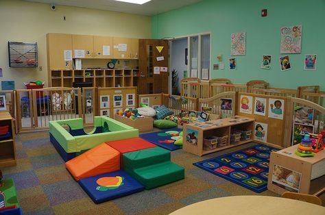 Toddler Daycare Rooms, Infant Room Ideas, Daycare Room Design, Infant Room Daycare, Daycare Room Ideas, Infant Toddler Classroom, Daycare Setup, Infant Daycare, Daycare Rooms