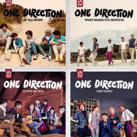 One Direction album covers for Up All Night, What Makes You Beautiful, Gotta Be You and One Thing Up All Night Album Cover, One Direction Tour, One Direction Albums, I Still Miss You, Old Fan, Spotify Covers, What Makes You Beautiful, One Direction Photos, Cd Art