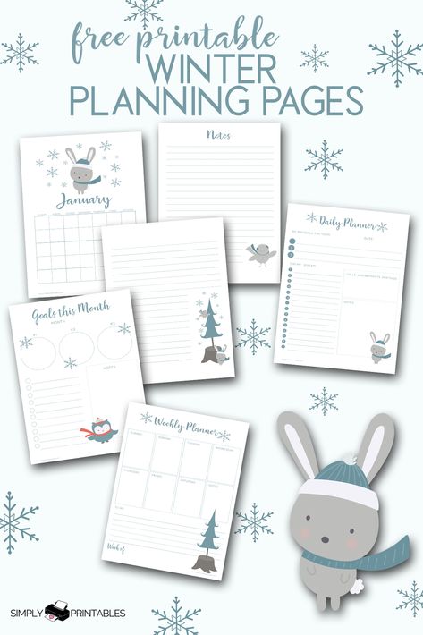 The new year is upon us and Winter is here! It's a bit cold here in the Midwest. Soon the snow will be here! These Free Printable Winter Planner Pages are super fun with winter creatures in scarves and hats! If you need help getting into the Winter mood, grab a hot chocolate, a blanket, a comfy spot on the couch, these planner pages, and start jotting down your Winter adventures. January Free Printables, Winter Planner Ideas, 2024 Printable Calendar Free, Winter Creatures, Holiday Planning Printables, January Planning, Holiday Planner Printables Free, New Year Journal, Free Printable Christmas Planner