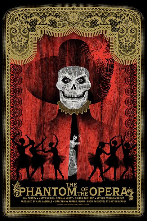 The Phantom of The Opera movie poster Dark City Gallery on Behance Phantom Of The Opera 1925, Paris Opera House, Opera Ghost, Gaston Leroux, Music Of The Night, Flute Sheet Music, City Gallery, The Phantom Of The Opera, Arts Ideas