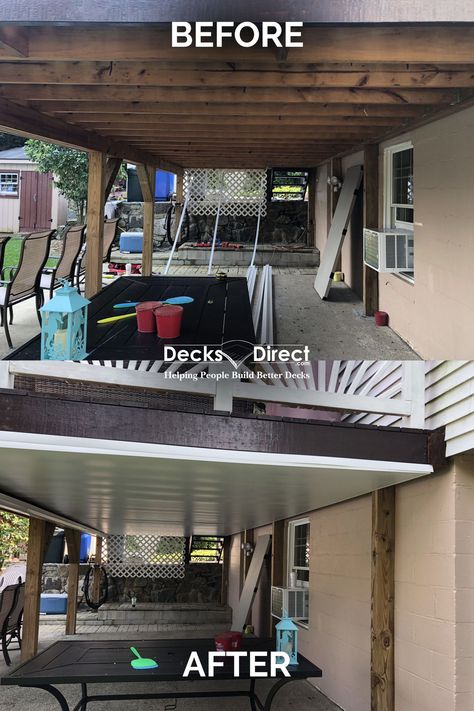 Deck Drainage Ideas, Underdeck Waterproofing, Under Deck Roofing Ideas, Under Porch Ceiling Ideas, Underdeck Patio Ideas, Under Deck Ceiling Ideas, Deck Ceiling Ideas, Underdeck Ceiling, Under Deck Patio Ideas