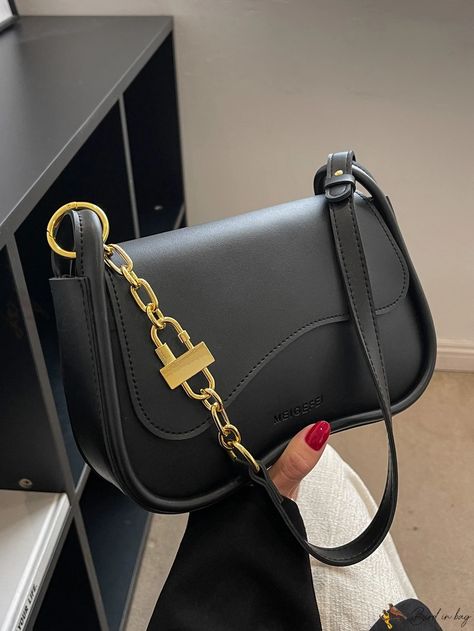 Bird in Bag - Stylish Synthetic Leather Shoulder Bag in Solid Colors Chain Pattern, Girls Handbags, Embroidered Bag, Crossbody Bag Women, Chain Crossbody Bag, Black Chain, Bag Bag, Bird In Bag, Chain Shoulder Bag