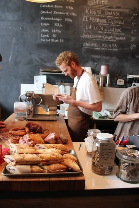 Astro Coffee, Detroit, MI  (via SAVE THE D! ) Coffee Shop Worker Aesthetic, Cafe Worker Aesthetic, Cafe Worker, Worker Aesthetic, Bakery Interior, Blackboard Wall, Chalk Wall, Coffee Shop Aesthetic, Cafe Bistro